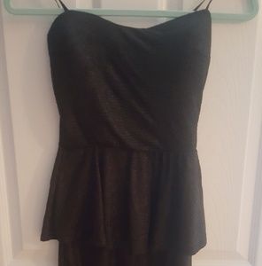 Black peplum wiggle dress